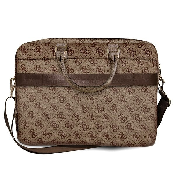 Torba Guess 4G Metal Logo na laptop 15 cali - 16 cali, Brązowa
