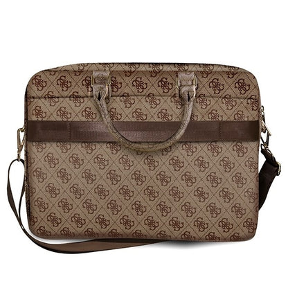 Torba Guess 4G Metal Logo na laptop 15 cali - 16 cali, Brązowa