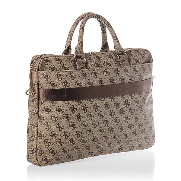 Torba Guess 4G Metal Logo na laptop 15 cali - 16 cali, Brązowa