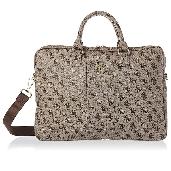 Torba Guess 4G Metal Logo na laptop 15 cali - 16 cali, Brązowa