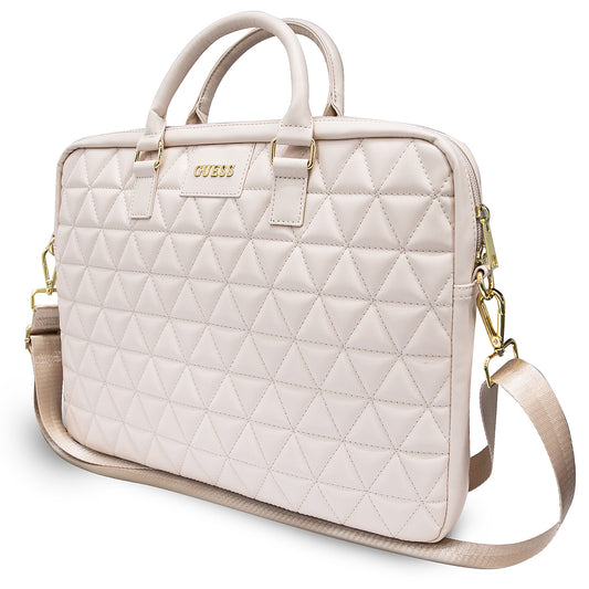 Torba Guess Quilted na laptopa 15 cali, Różowa
