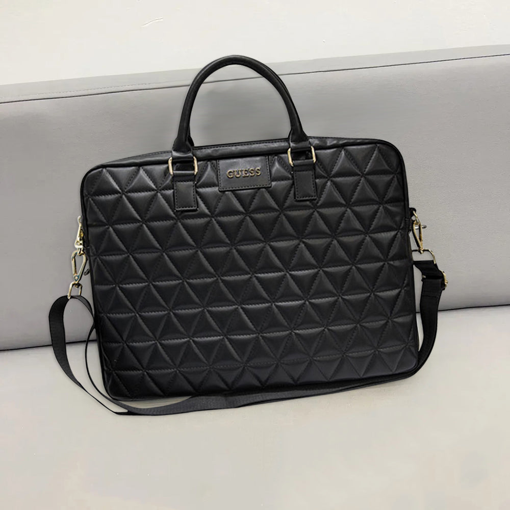 Guess Quilted Bag for 15-inch Laptop, Black