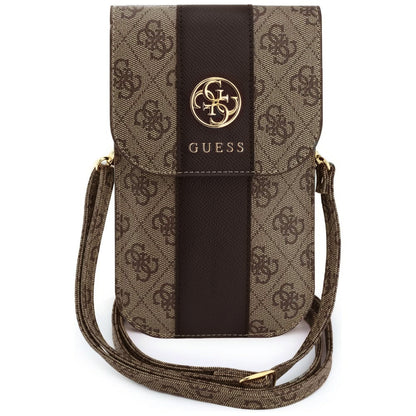 Uniwersalna torba na telefon, Guess, 4G Classic Logo Stripe, brązowa