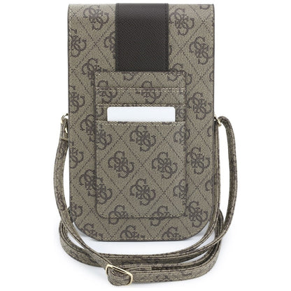 Uniwersalna torba na telefon, Guess, 4G Classic Logo Stripe, brązowa