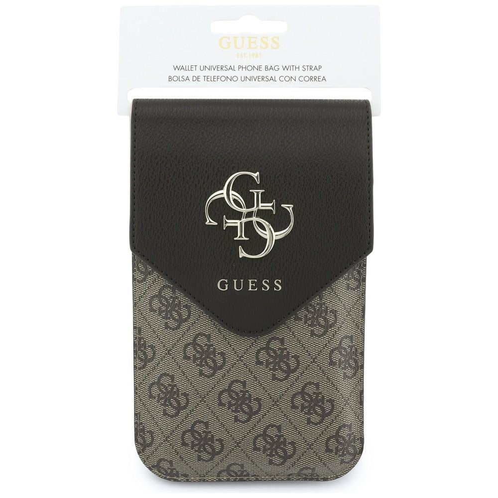Uniwersalna torba na telefon, Guess, 4G Grained Classic Logo, brązowa