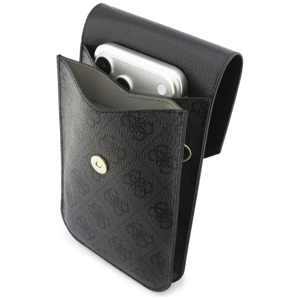 Uniwersalna torba na telefon, Guess, 4G Grained Classic Logo, czarna