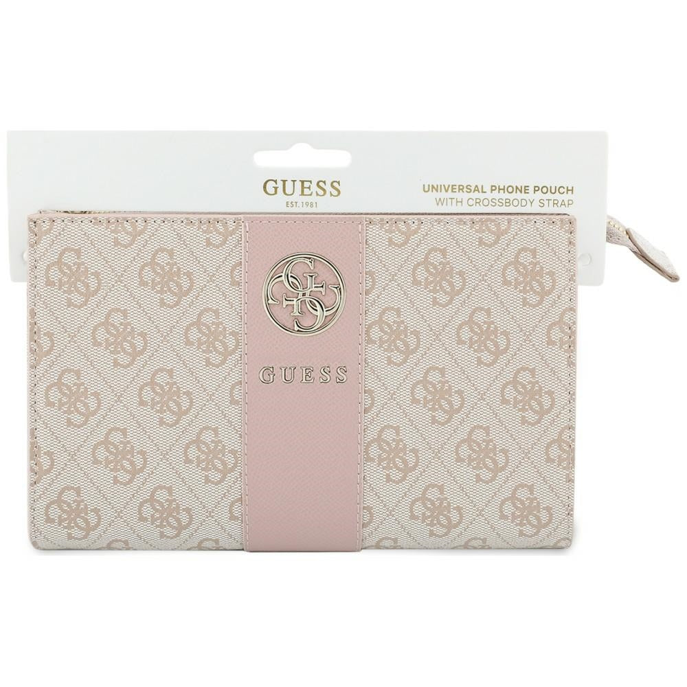 Uniwersalna torebka na telefon Guess 4G Round Classic Logo Stripe, różowa