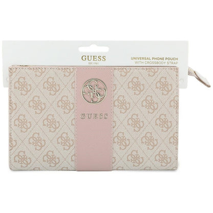 Uniwersalna torebka na telefon Guess 4G Round Classic Logo Stripe, różowa