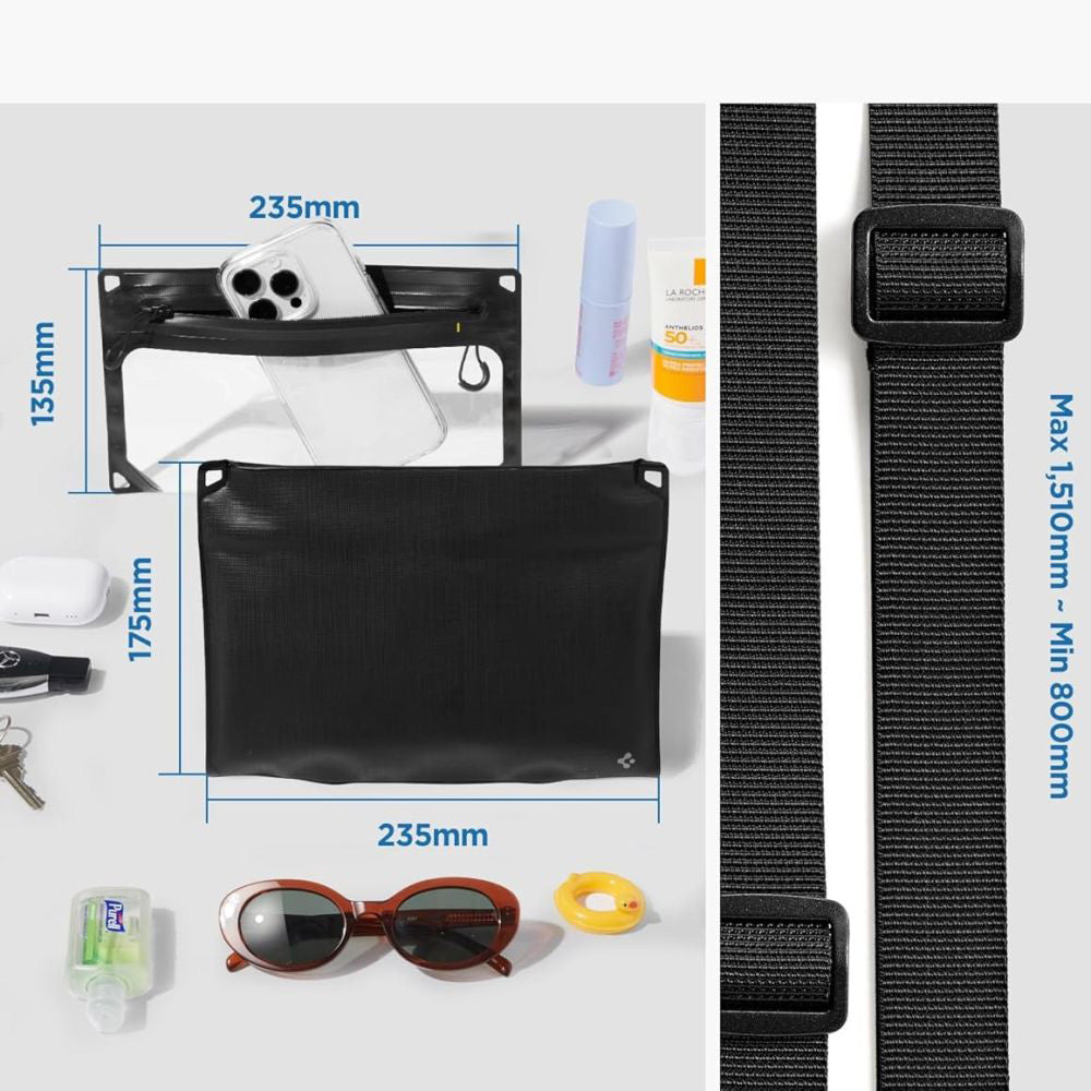 Wodoodorna Uniwersalna Torba i Etui Spigen Crossbag, Czarna AMP09746