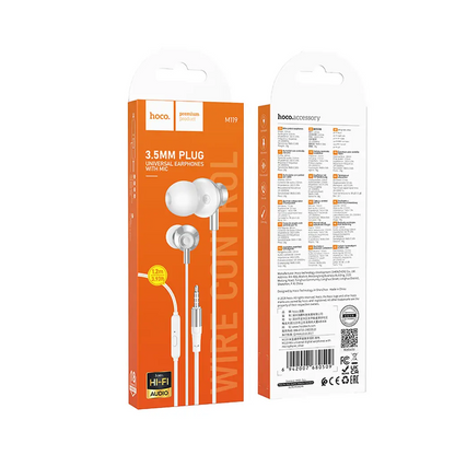Handsfree 3.5mm HOCO M119, Silver
