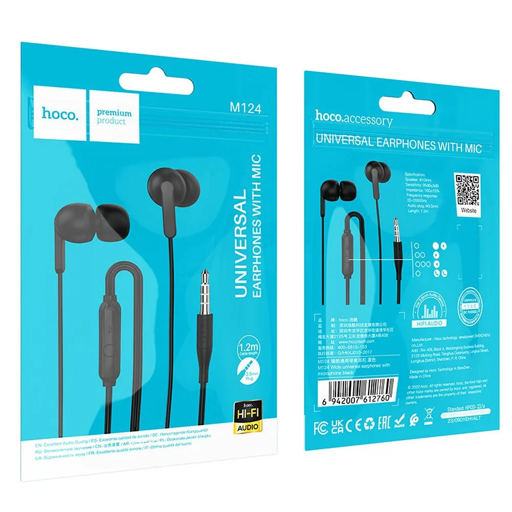 Handsfree 3.5mm HOCO M124, Czarny