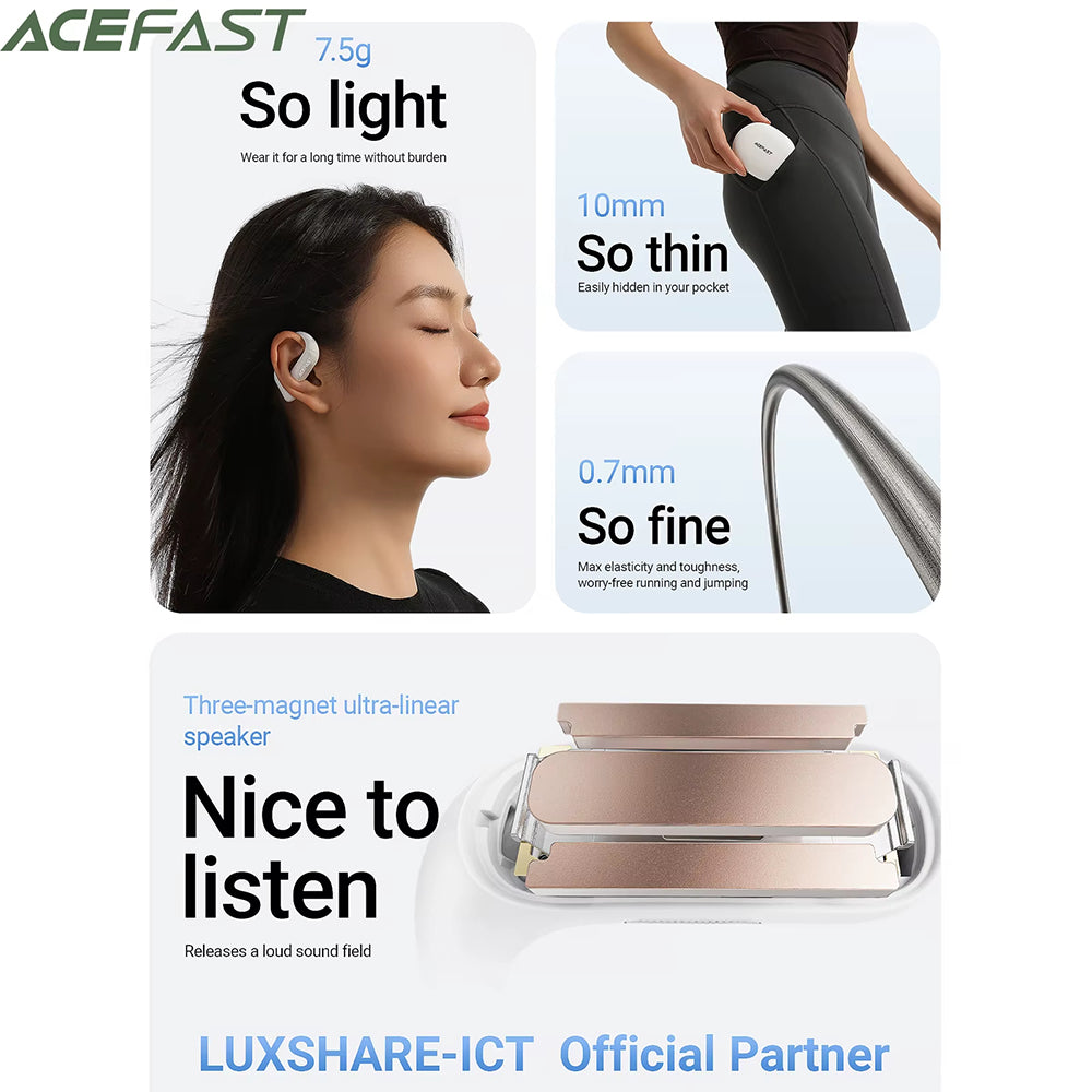 Handsfree Bluetooth Acefast FA002, TWS, Biały