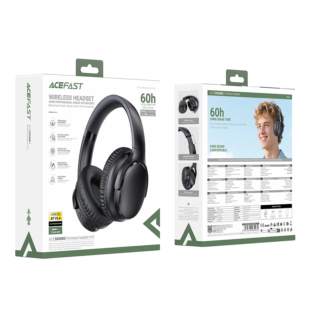Słuchawki Bluetooth Acefast H10, A2DP, Czarne