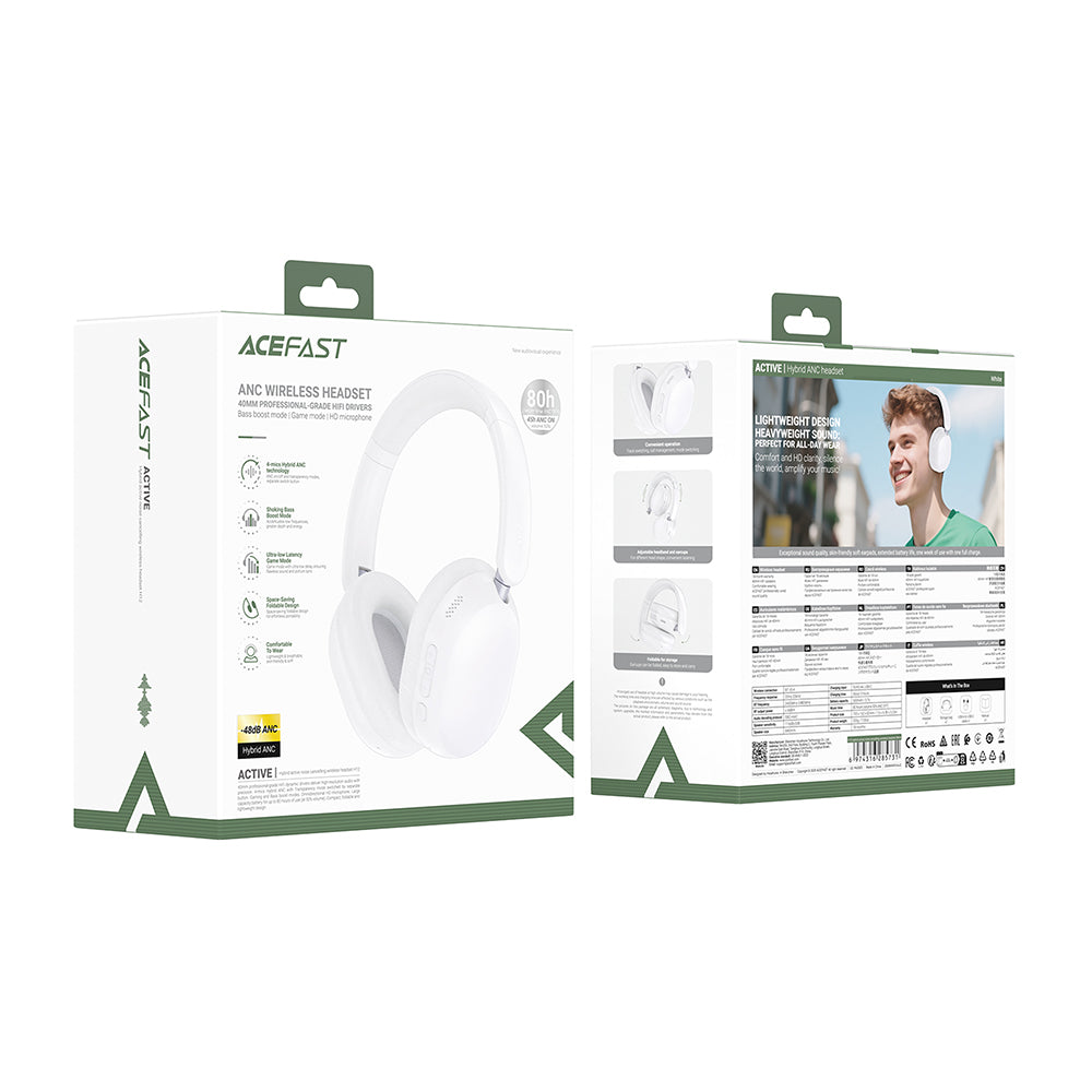 Handsfree Bluetooth Acefast H12, A2DP, ANC, Czarny
