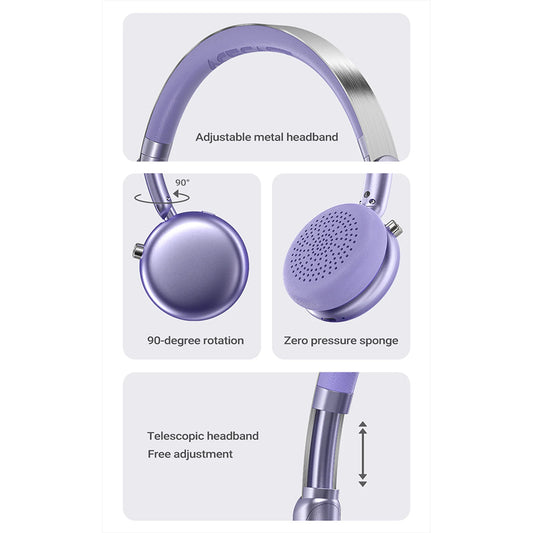 Handsfree Bluetooth Acefast H8, A2DP, ANC, Złoty
