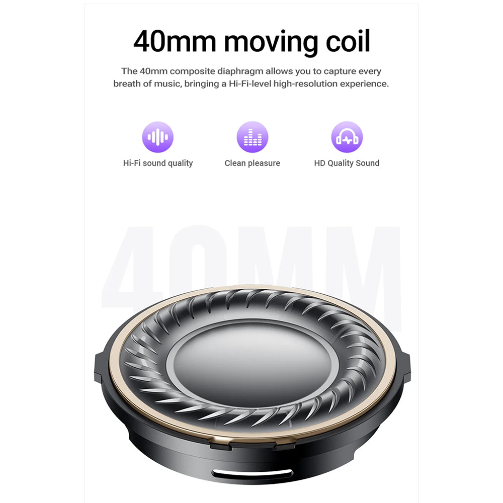 Handsfree Bluetooth Acefast H8, A2DP, ANC, Złoty