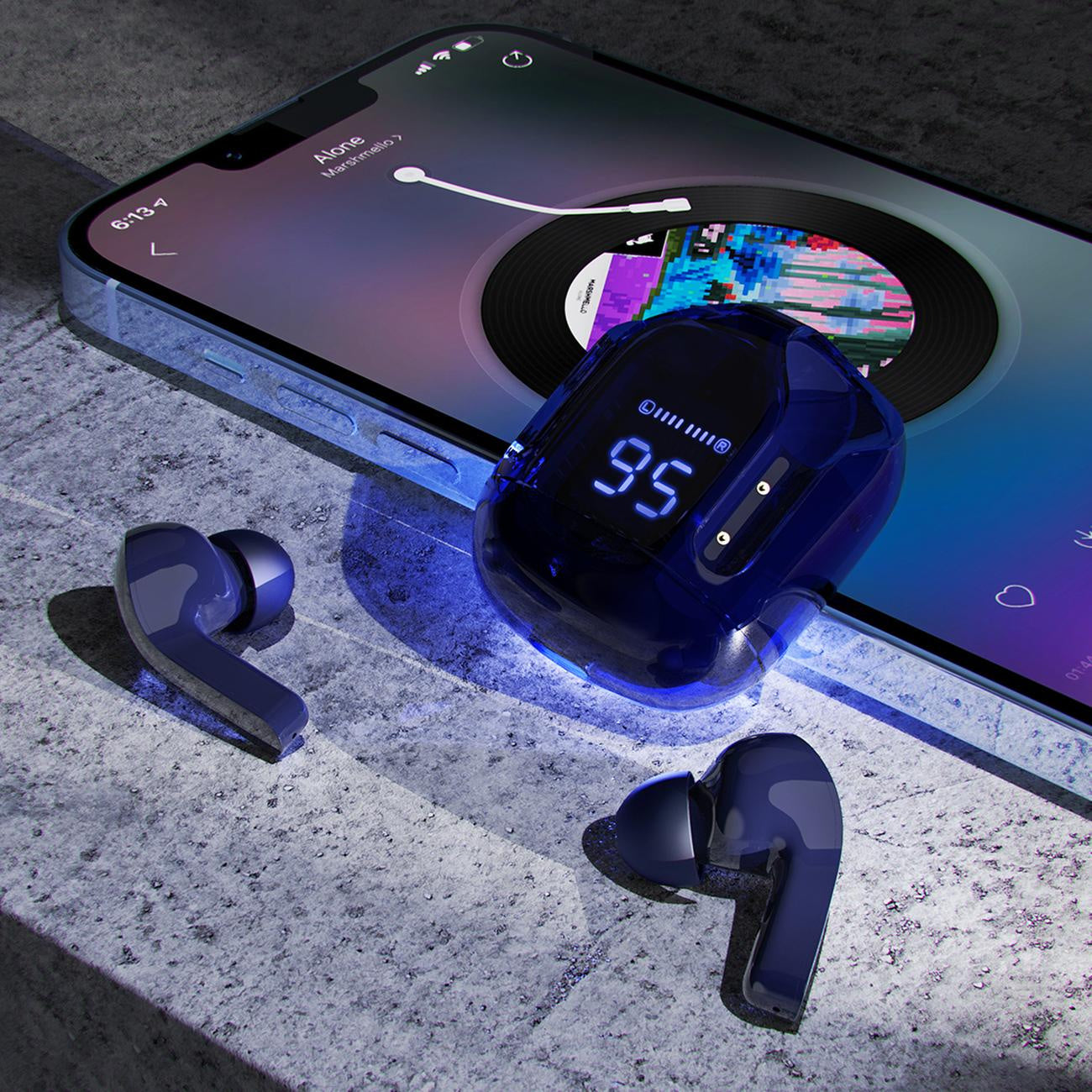 Handsfree Bluetooth Acefast T6, TWS, Granatowy