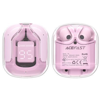 Handsfree Bluetooth Acefast T6, TWS, Różowy