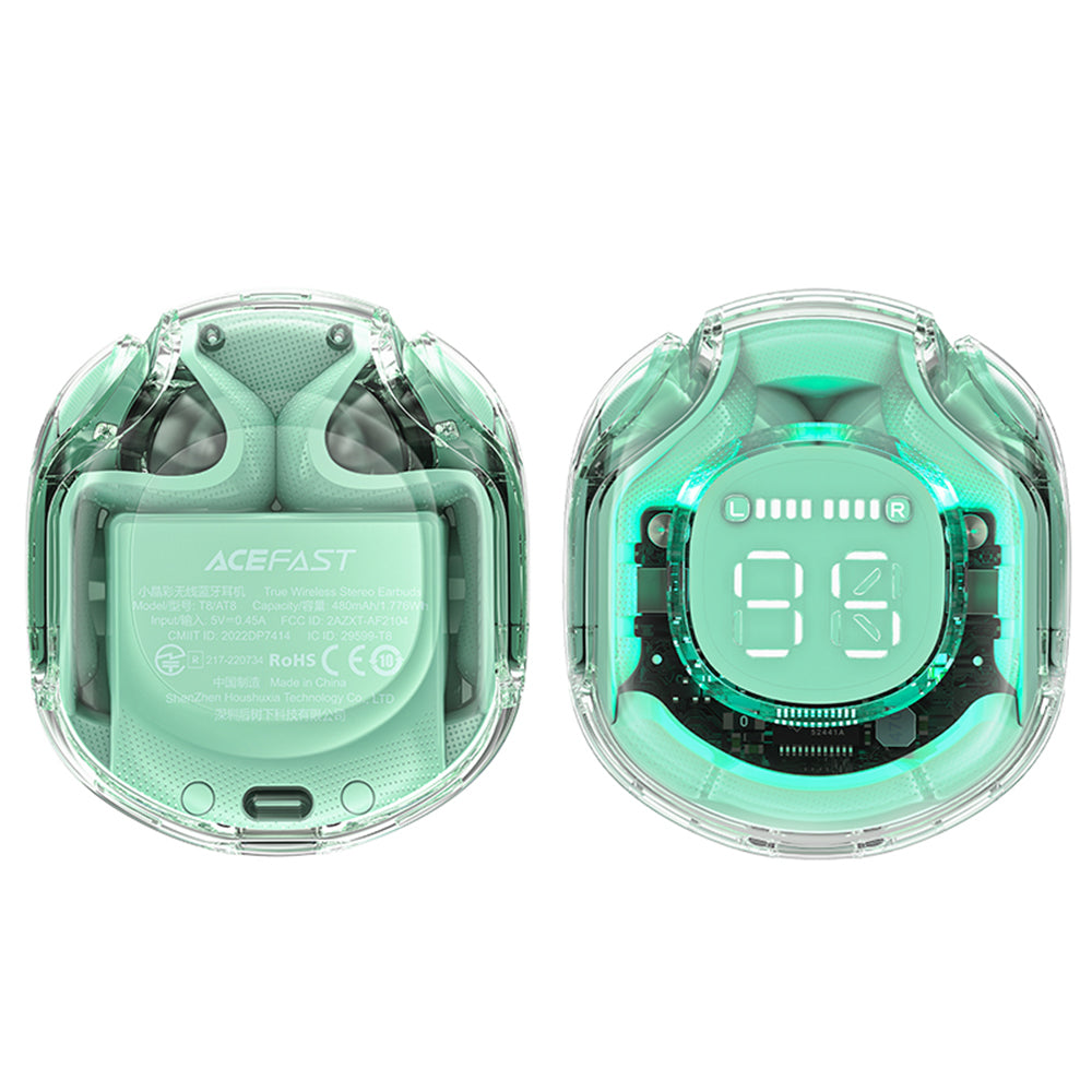 Handsfree Bluetooth Acefast T8, TWS, Zielony