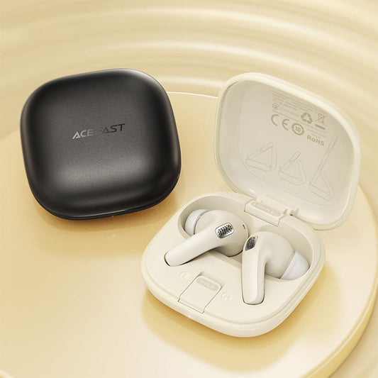 Handsfree Bluetooth Acefast W4, TWS, Beżowy