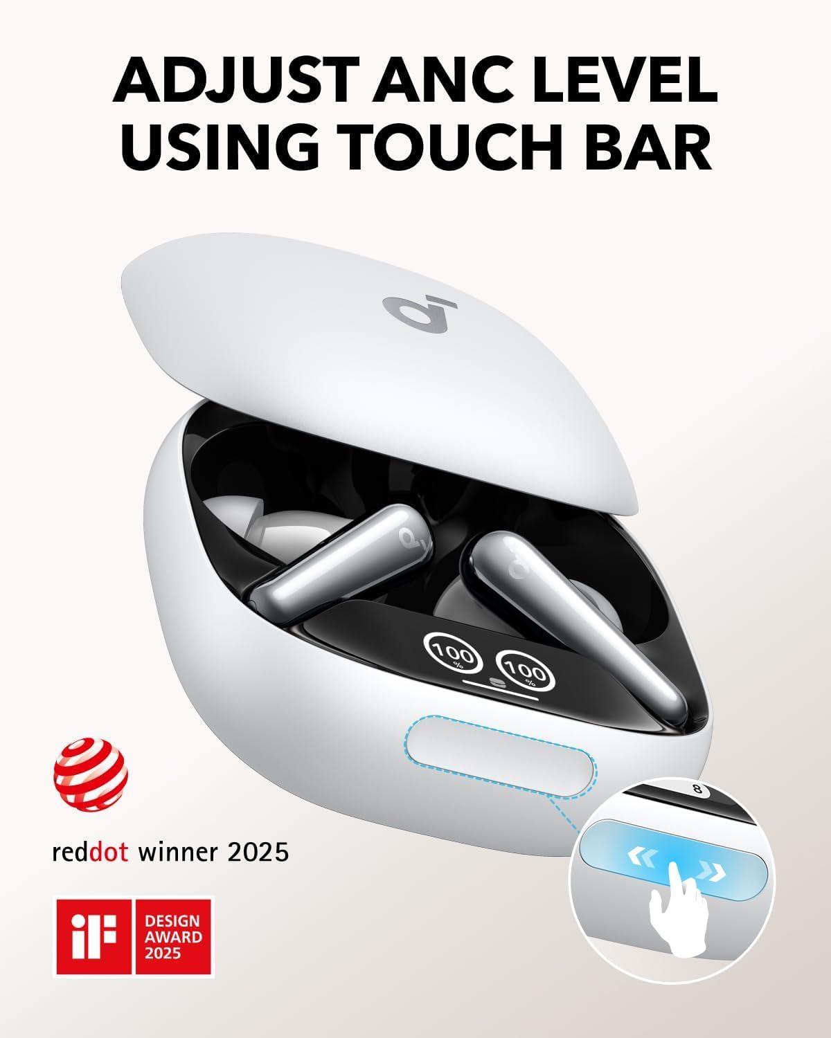 Zestaw słuchawkowy Bluetooth Anker SoundCore Liberty 4 Pro, TWS, ANC, biały A3954G21