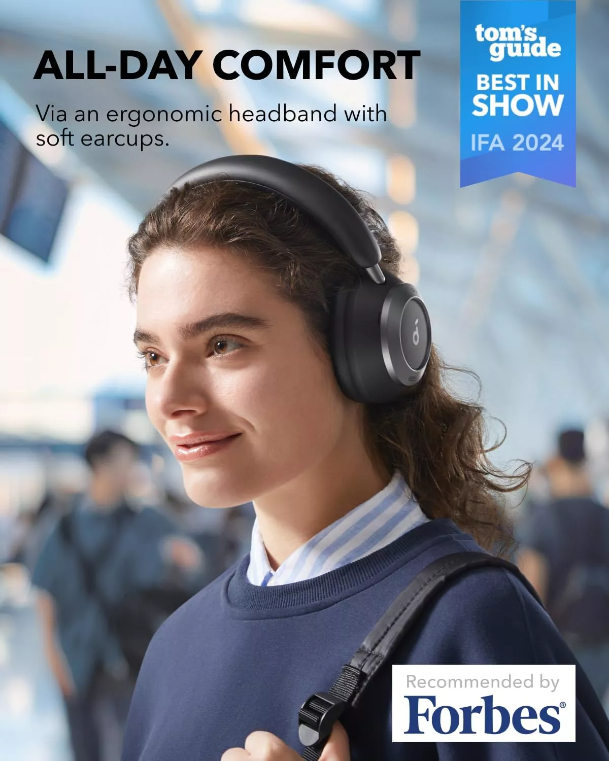 Zestaw słuchawkowy Bluetooth Anker SoundCore Space One Pro, A2DP, ANC, Czarny A3062G11