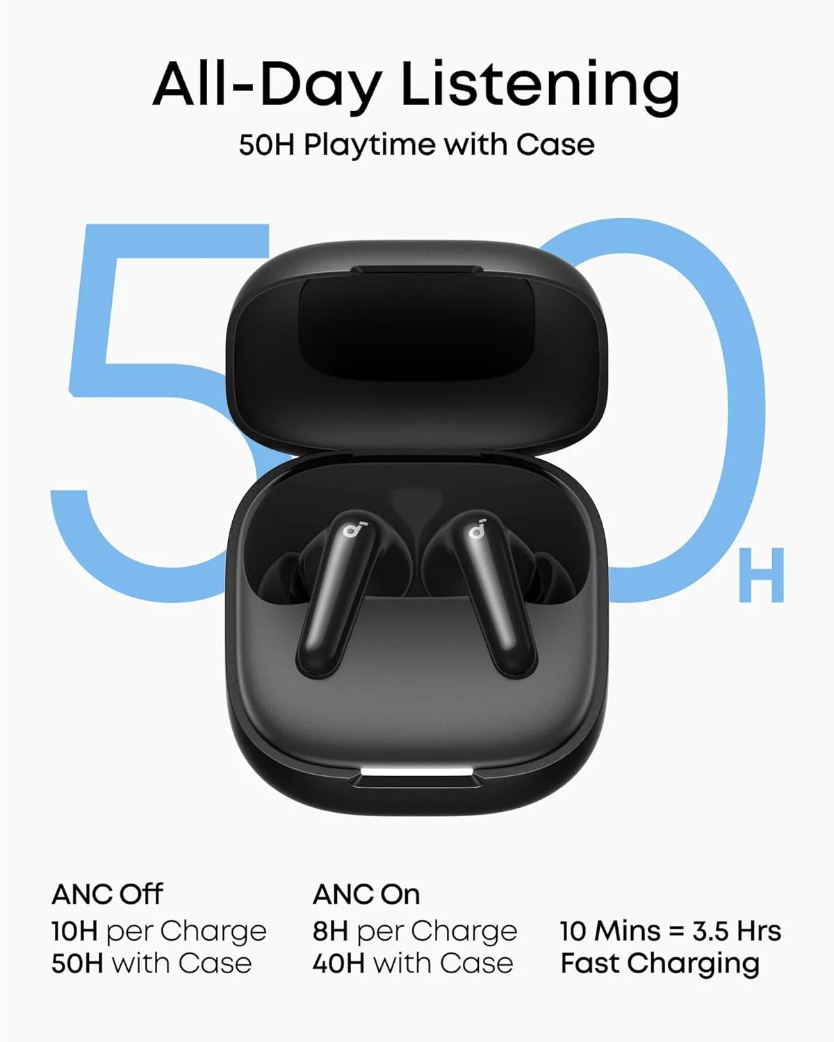 Zestaw słuchawkowy Bluetooth Anker SoundCore R60i, TWS, ANC, Czarny D1202G11