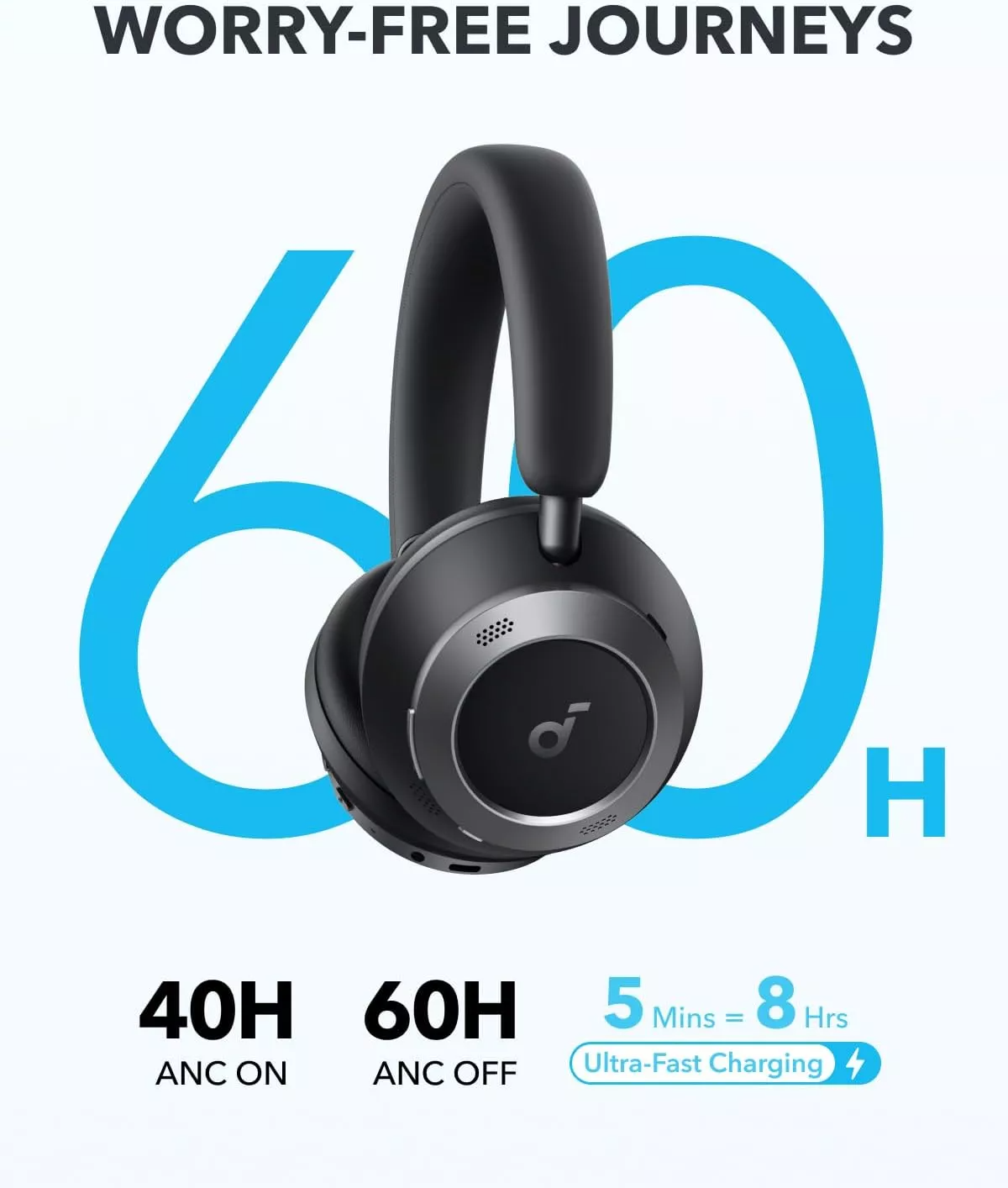 Zestaw słuchawkowy Bluetooth Anker SoundCore Space One Pro, A2DP, ANC, Czarny A3062G11