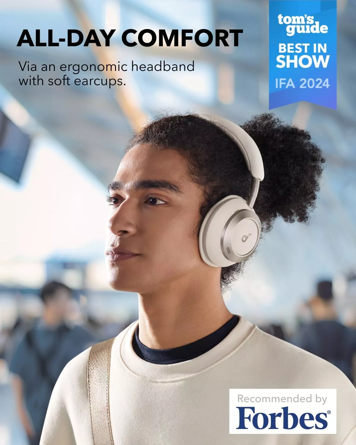 Handsfree Bluetooth Anker Soundcore Space One Pro, A2DP, ANC, Biały A3062G21
