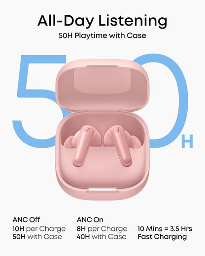 Handsfree Bluetooth Anker SoundCore R60i, TWS, ANC, Różowy D1202G51