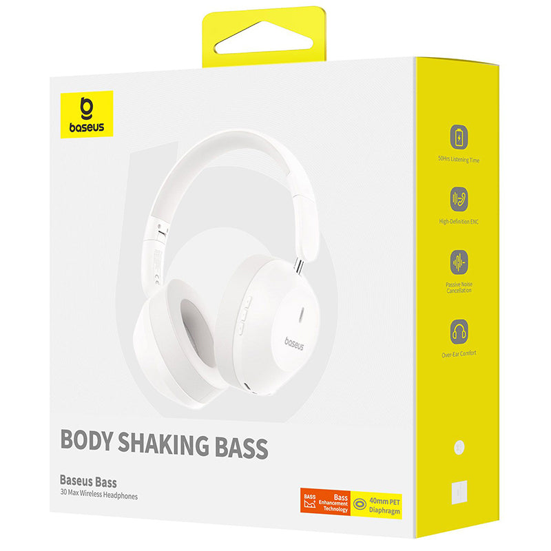 Handsfree Bluetooth Baseus Bass 30 Max, A2DP, Biały A00070700211-00