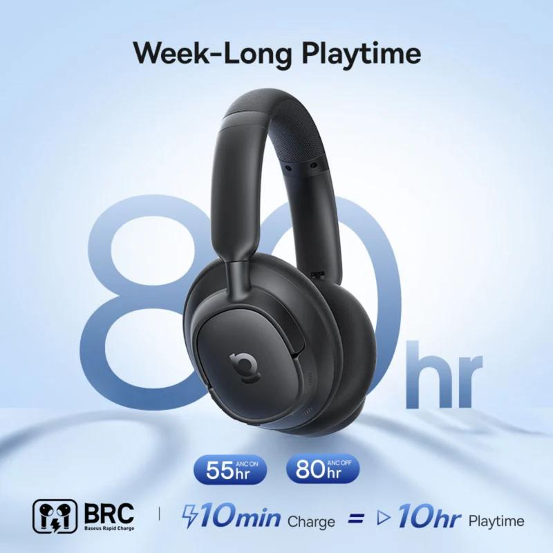 Handsfree Bluetooth Baseus Bass BH1 NC, MultiPoint, A2DP, ANC, Czarny A0203703