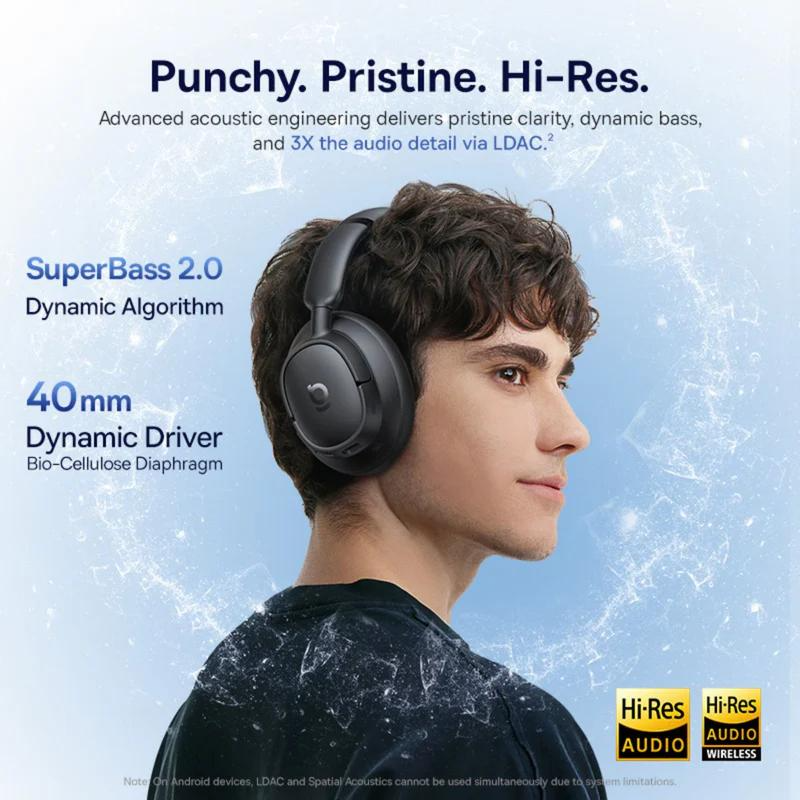 Handsfree Bluetooth Baseus Bass BH1 NC, MultiPoint, A2DP, ANC, Czarny A0203703