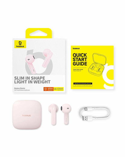 Handsfree Bluetooth Baseus Bowie E16, TWS, Różowy A00061900413-01