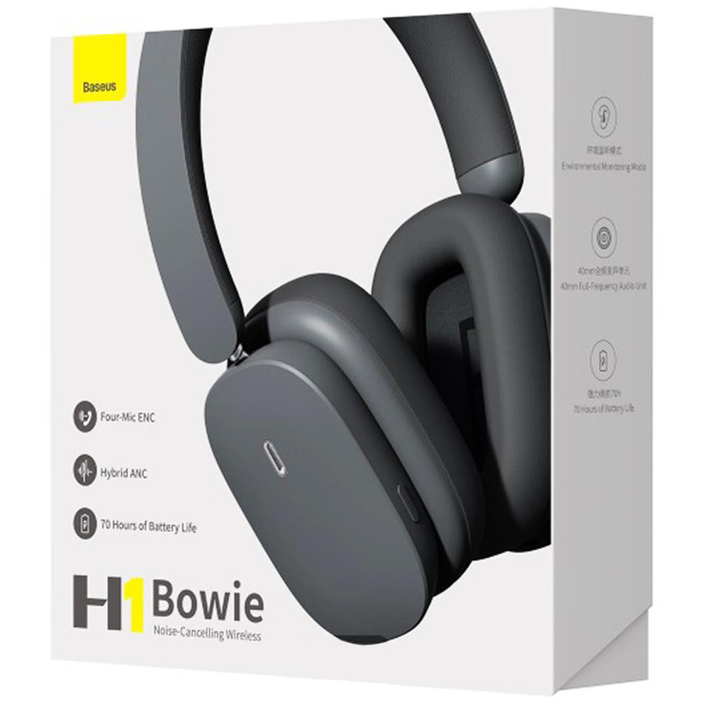 Zestaw głośnomówiący Bluetooth Baseus Bowie H1, A2DP, ANC, Szary 