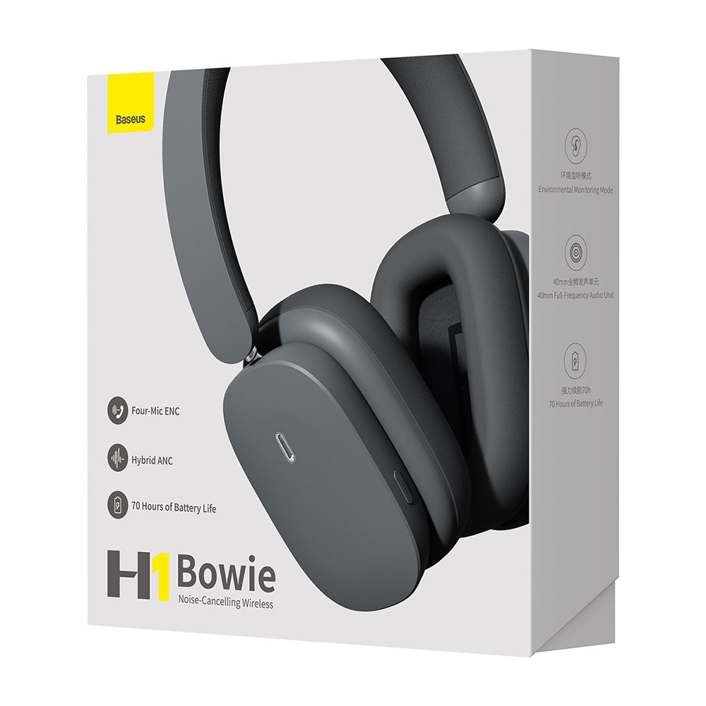 Handsfree Bluetooth Baseus Bowie H1, A2DP, ANC, Szary NGTW230213