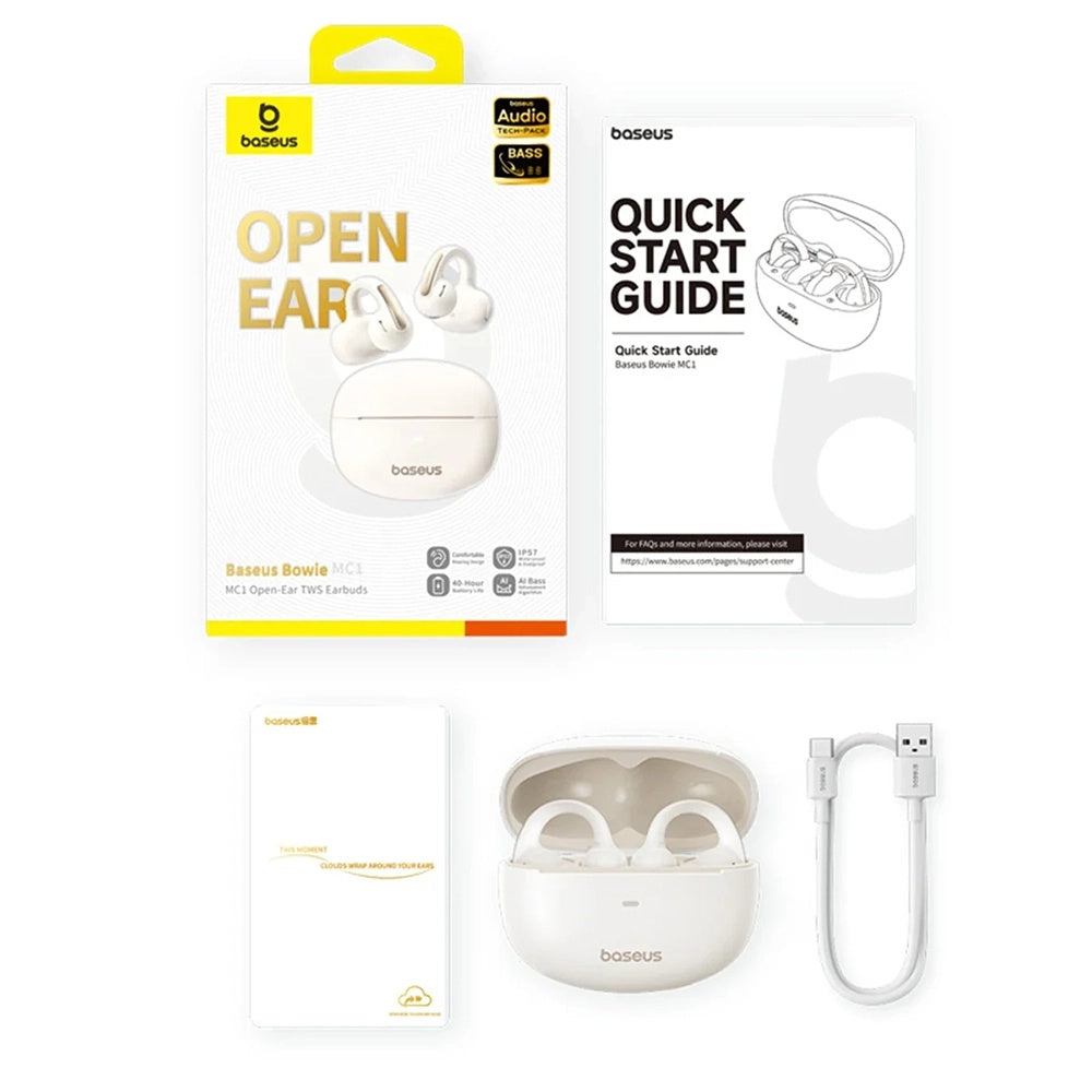Handsfree Bluetooth Baseus Bowie MC1, TWS, Biały A00083501226-00