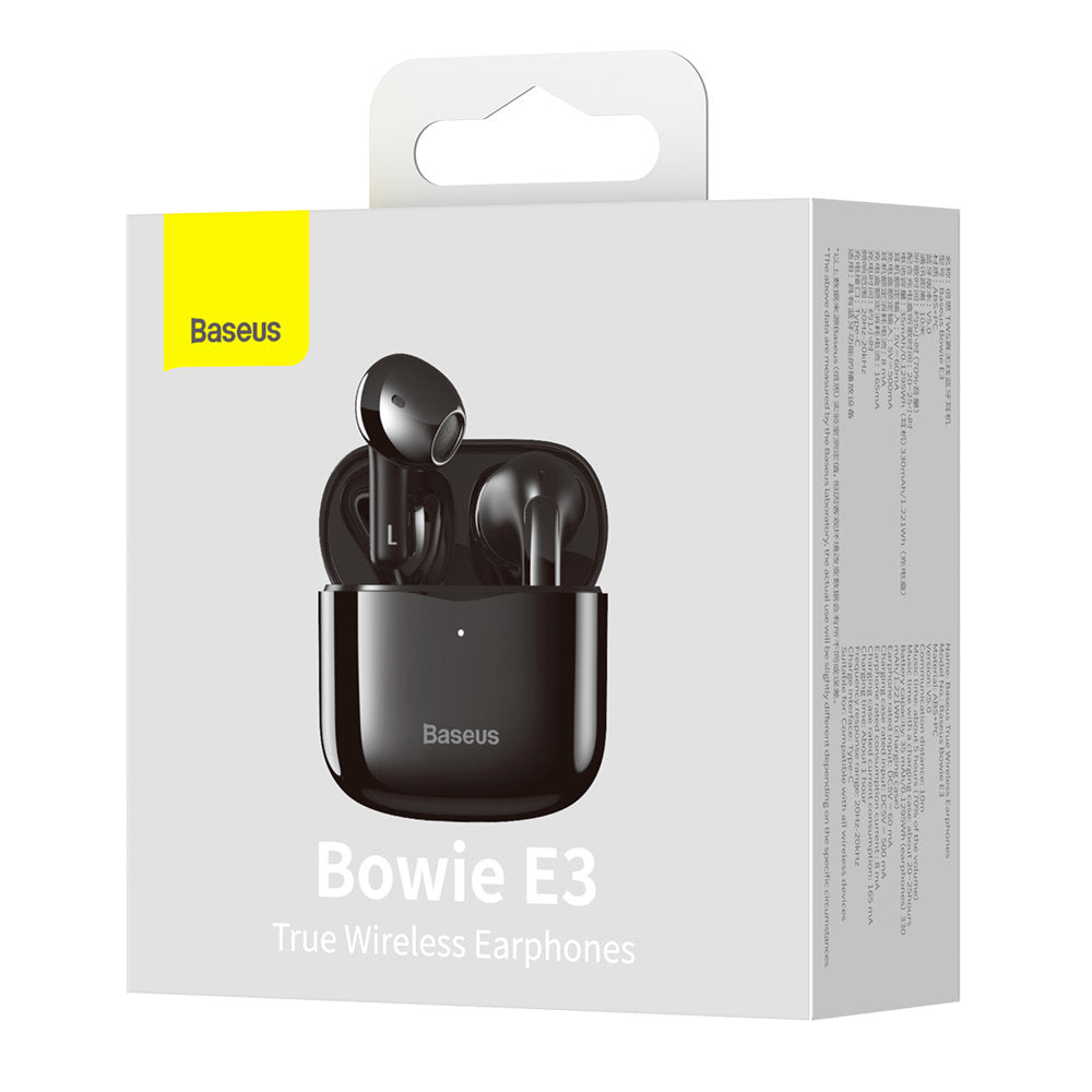 Zestaw głośnomówiący Bluetooth Baseus E3, TWS, czarny NGTWW080001 