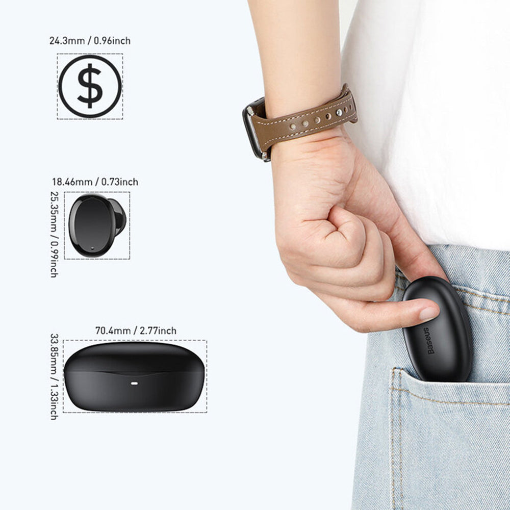 Handsfree Bluetooth Baseus Encok W11, TWS, Czarny NGTW060001