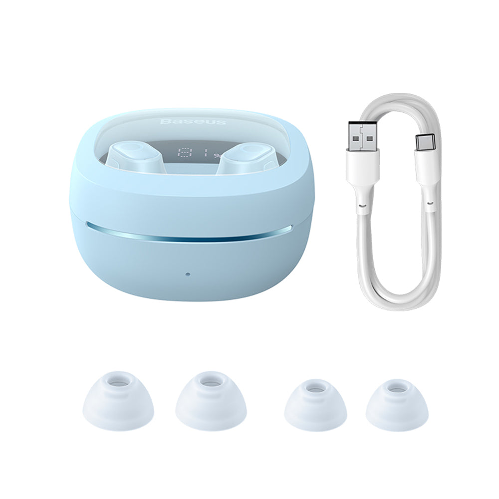 Handsfree Bluetooth Baseus WM02+, TWS, Niebieski NGTW370303