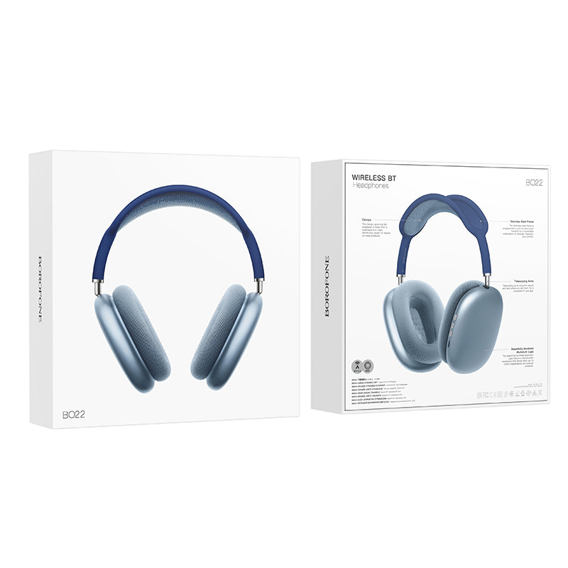 Borofone BO22 Elegant Bluetooth Headphones, A2DP, Blue