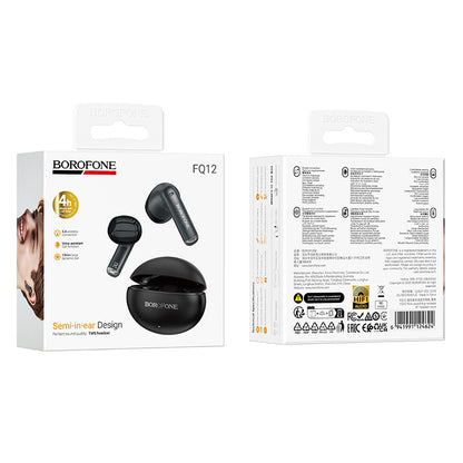 Zestaw słuchawkowy Bluetooth Borofone FQ12 Nice, TWS, Czarny