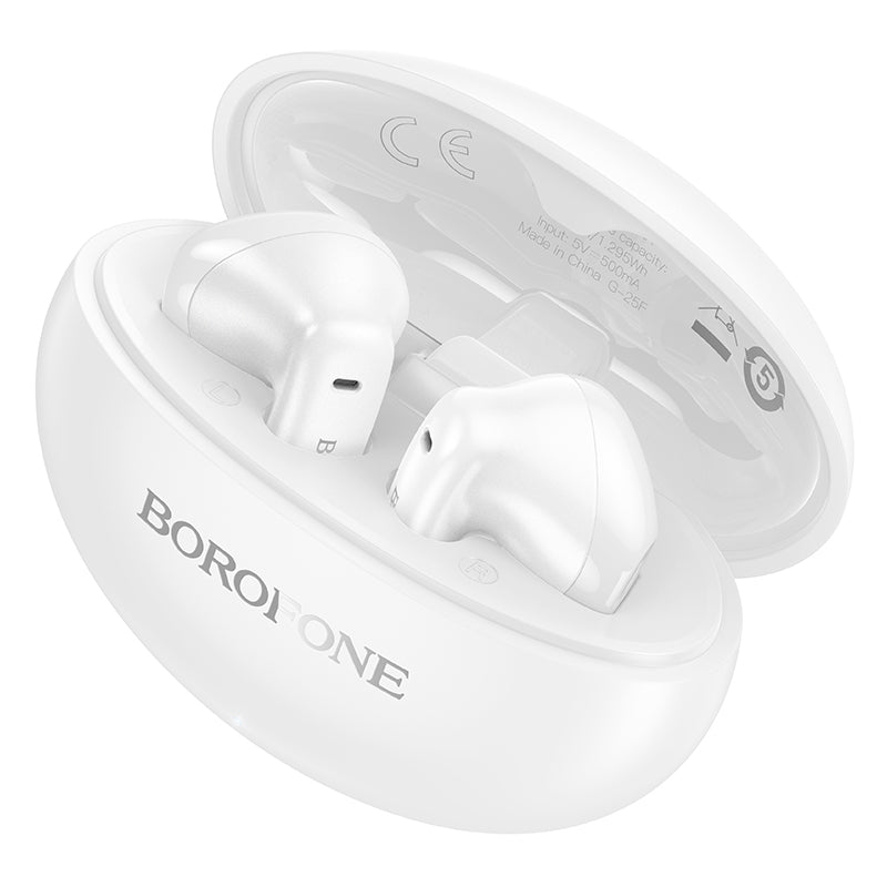 Handsfree Bluetooth Borofone FQ12 Nice, TWS, White