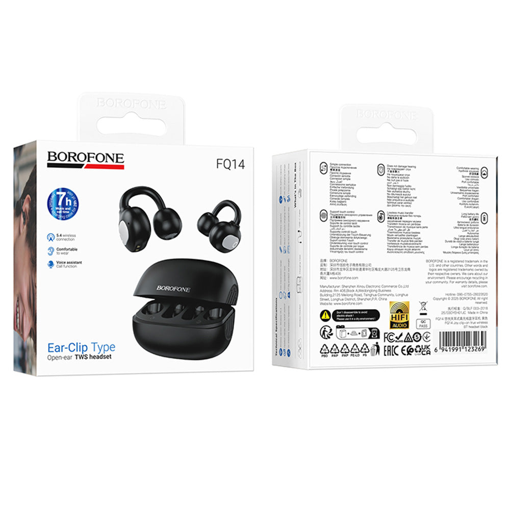 Słuchawki Bluetooth Borofone FQ14 Joy, TWS, Czarne