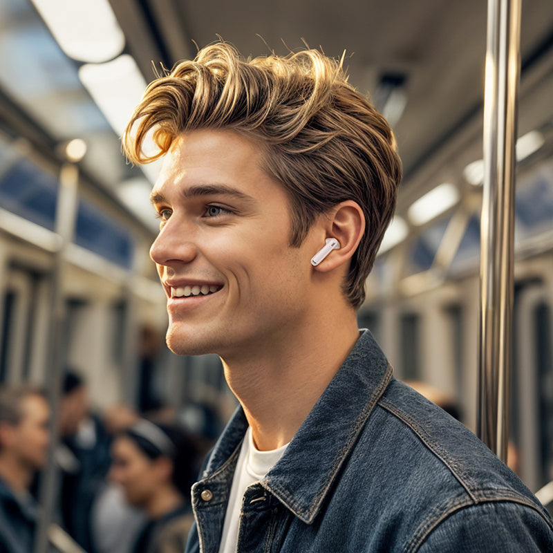 Słuchawki Bluetooth Borofone FQ7 Treasure, TWS, ANC, MultiPoint, Białe