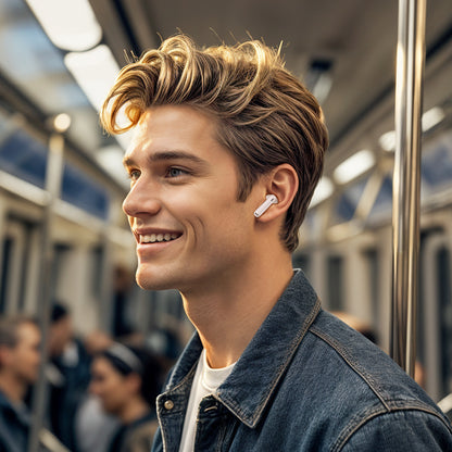 Słuchawki Bluetooth Borofone FQ7 Treasure, TWS, ANC, MultiPoint, Białe