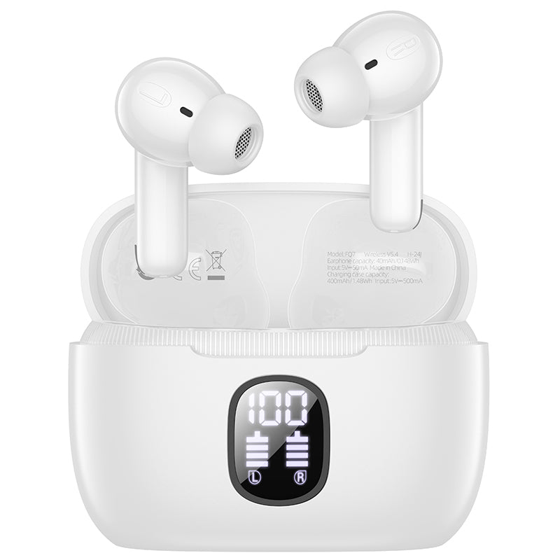 Słuchawki Bluetooth Borofone FQ7 Treasure, TWS, ANC, MultiPoint, Białe