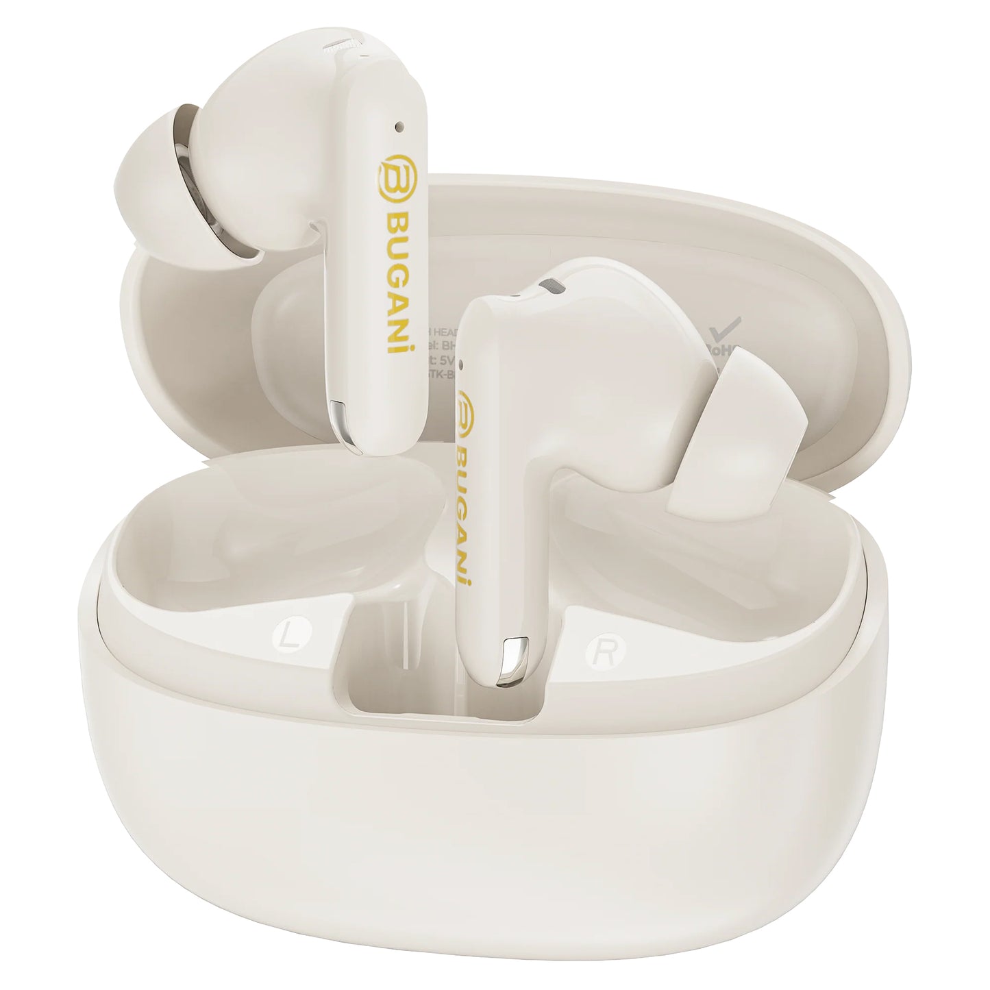 Zestaw słuchawkowy Bluetooth Bugani Freebuds B20, TWS, ANC, Jasny kremowy