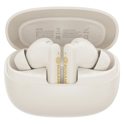 Zestaw słuchawkowy Bluetooth Bugani Freebuds B20, TWS, ANC, Jasny kremowy