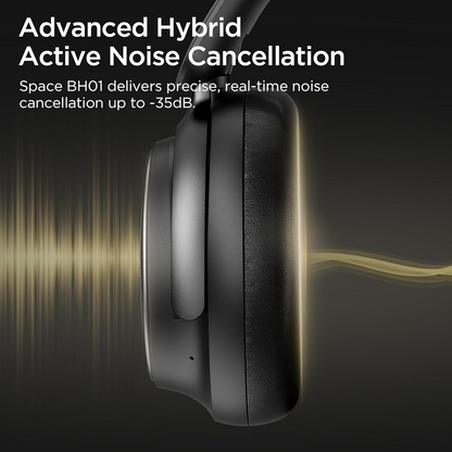 Zestaw słuchawkowy Bluetooth Bugani Space BH01, MultiPoint, A2DP, ANC, Czarny